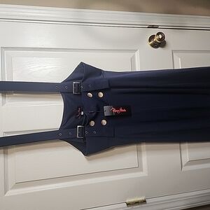 Navy Blue PennyMade Dress with Buckle Straps